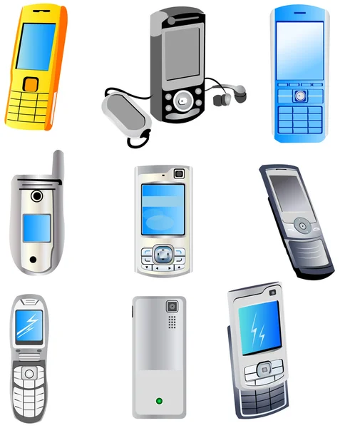 Mobiele telefoon pictogrammen — Stockvector
