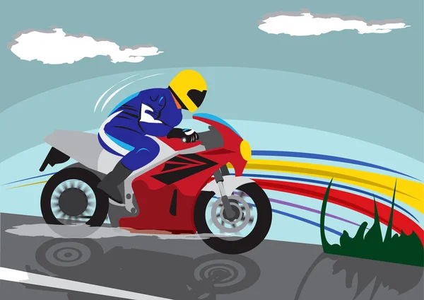 På motorcykel — Stock vektor