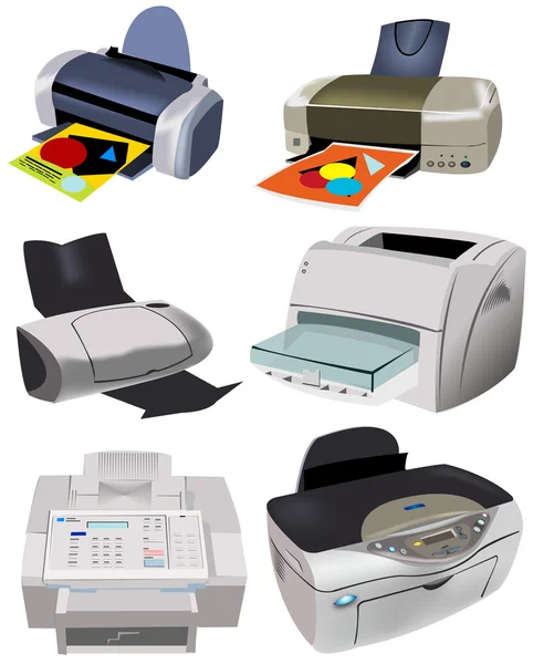 Variété d'imprimantes — Image vectorielle
