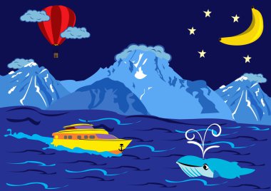 Above the ocean clipart