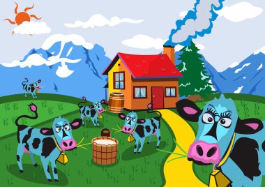 On a farm clipart