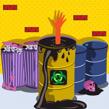 Drawn in biohazard barrel clipart