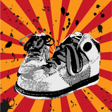 Grunge shoes clipart