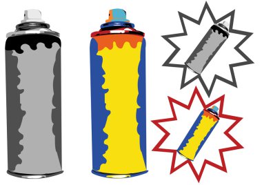 Spray cans clipart