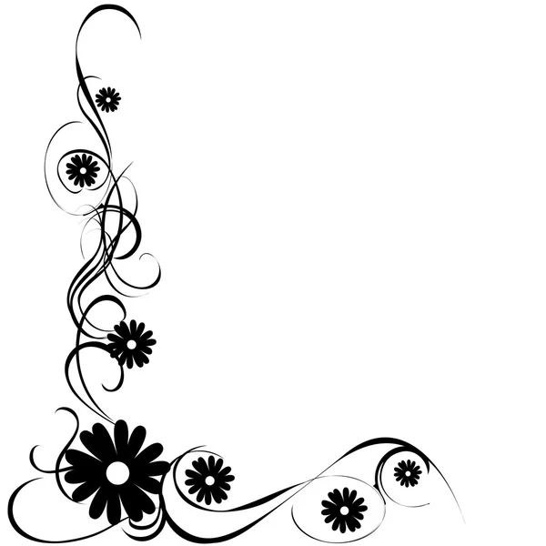 Marguerite noir et blanc — Image vectorielle