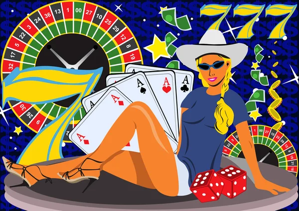 Casino Meisje — Stockvector