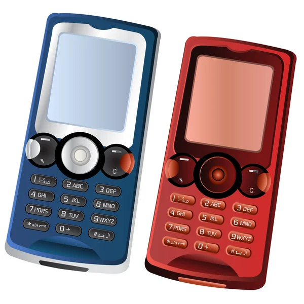 Twee mobiele telefoons — Stockvector