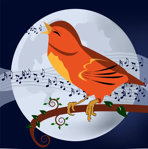 Éneklő madár — Stock Vector