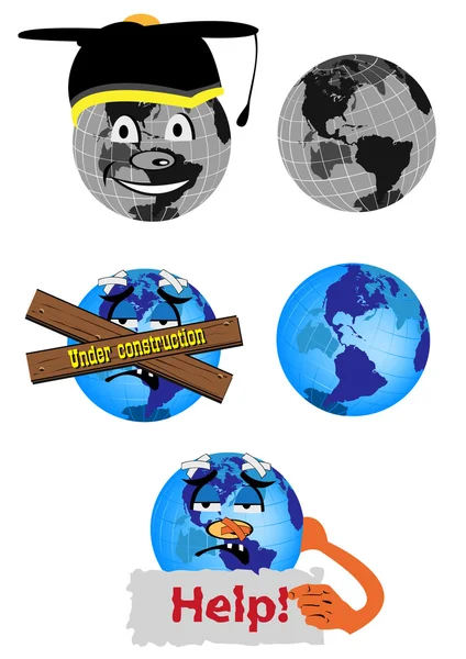 Śmieszne globusy — Wektor stockowy