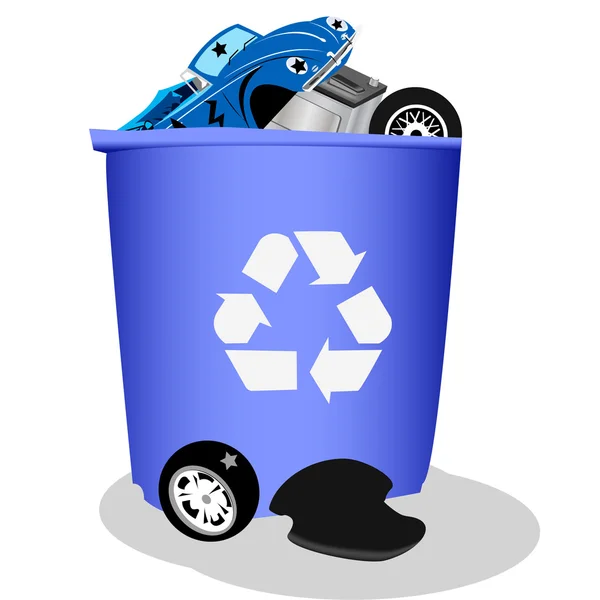 Coș de reciclare pentru mașini — Vector de stoc
