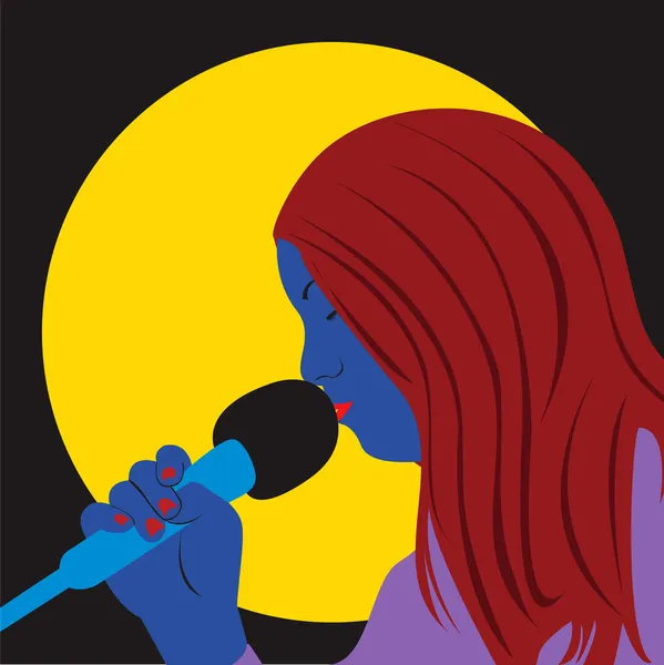 Τραγούδι γυναίκα — Διανυσματικό Αρχείο