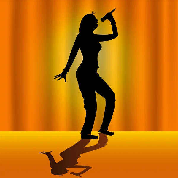 Chanteur sur scène — Image vectorielle