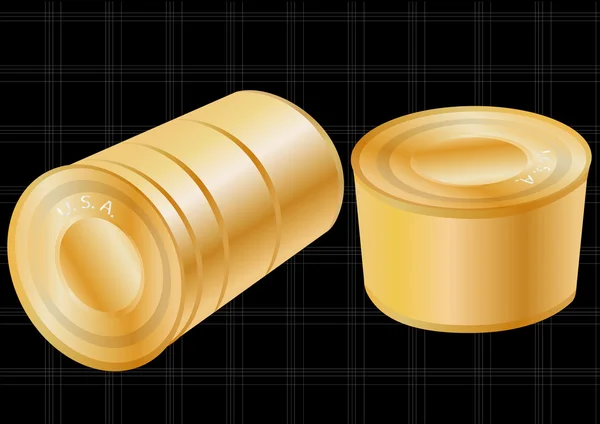 2 つの黄金缶 — ストックベクタ
