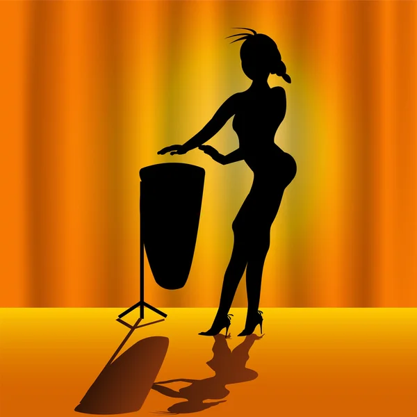 Дівчина з литані барабанами — стоковий вектор