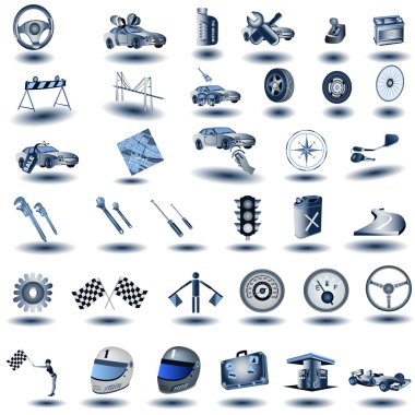 Blue transport icons 2 clipart