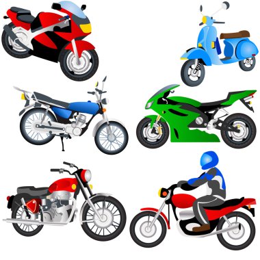 Motorcycle icons clipart