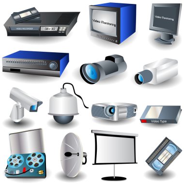 Video icons clipart