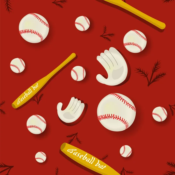 Baseball Seamless Pattern — Stock Vector
