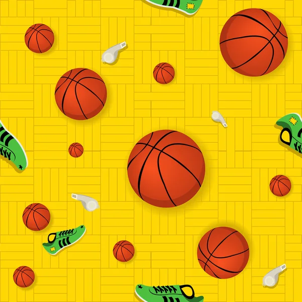 Баскетбольный бесшовный шаблон — стоковый вектор