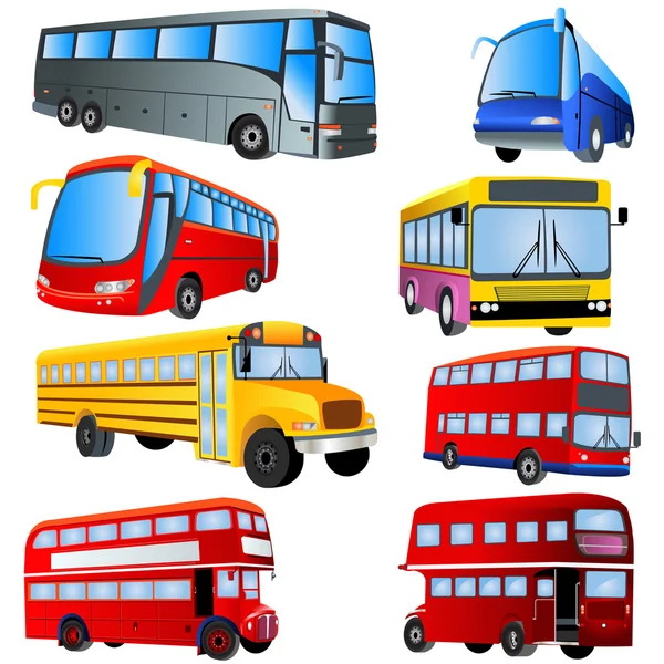 Conjunto de ícones de ônibus —  Vetores de Stock