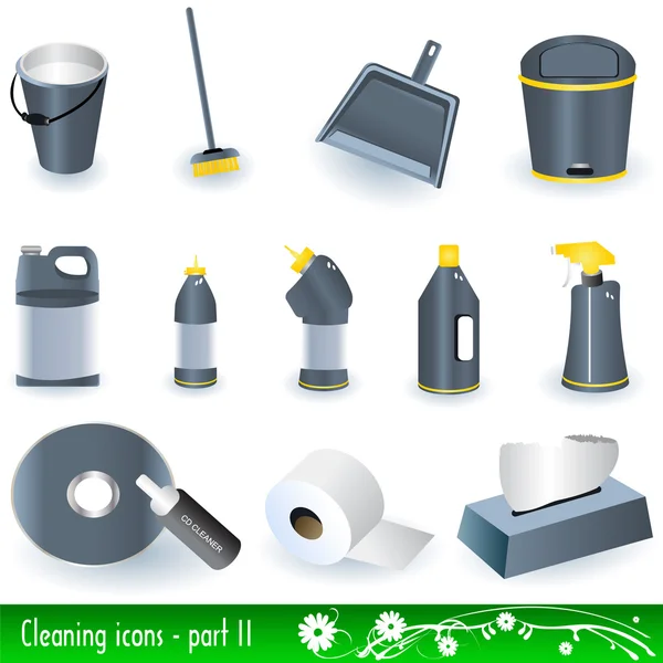 Icone di pulizia 2 — Vettoriale Stock