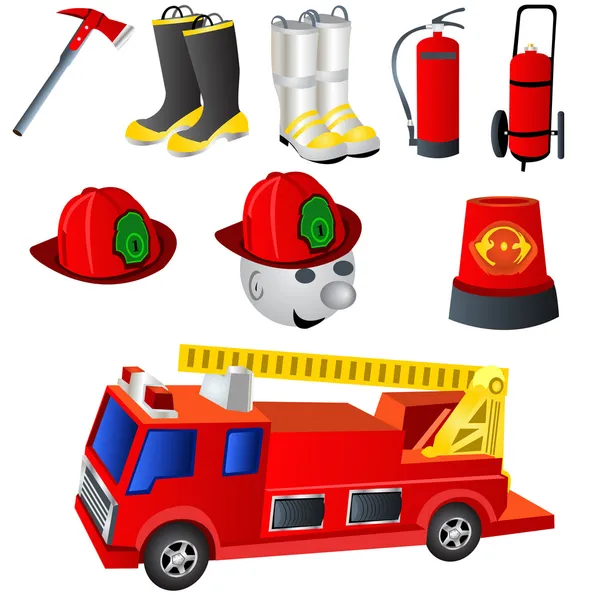 Iconos de bombero — Vector de stock
