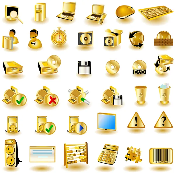 Iconos de interfaz de oro 2 — Archivo Imágenes Vectoriales
