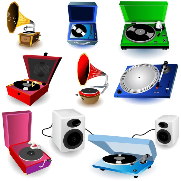 Icônes de gramophone — Image vectorielle