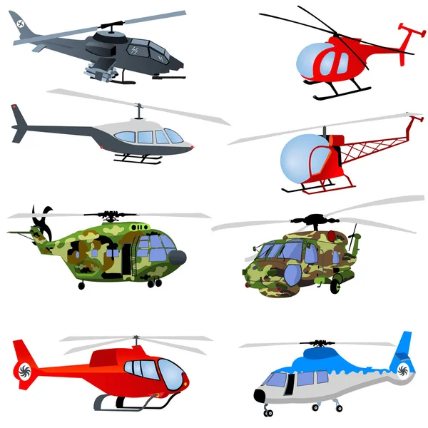 Helikopter ikoner — Stock vektor