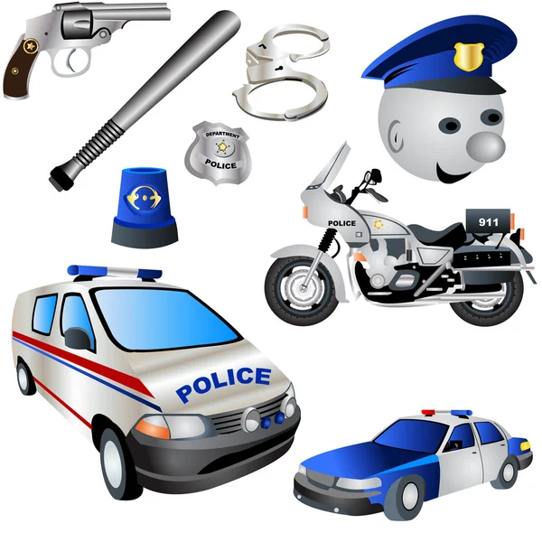 Ícones da polícia —  Vetores de Stock