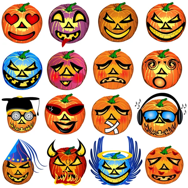 stock vector Pumpkin emotions 2