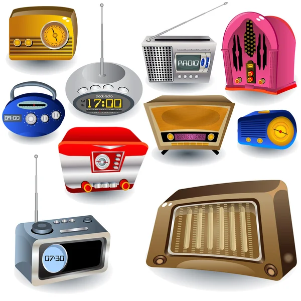 Ícones de rádio —  Vetores de Stock