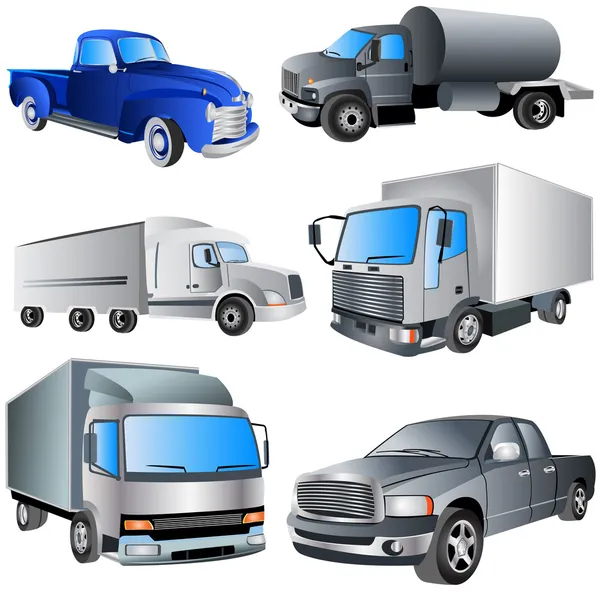 Trucks Ikon Set — Stock Vector