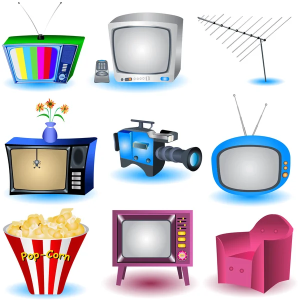 TV pictogrammen — Stockvector