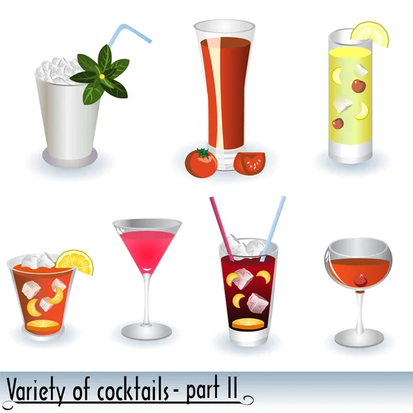 Cocktail ikoner 2 – Stock-vektor