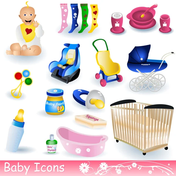 Baby Icons — Stock Vector