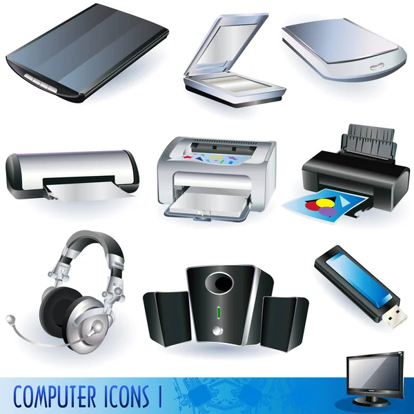 Iconos de ordenador 1 — Vector de stock
