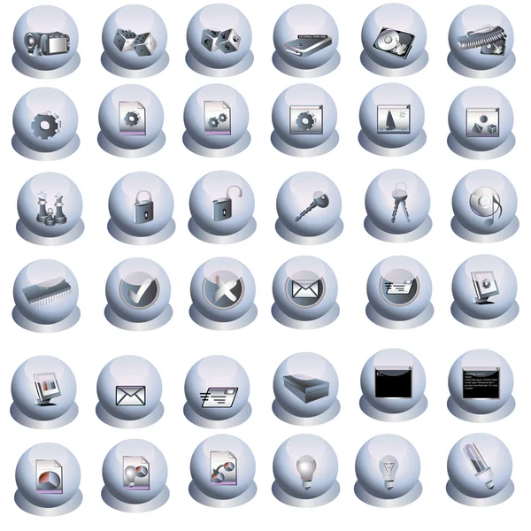 Ensemble d'icônes informatiques — Image vectorielle