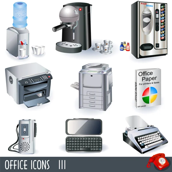 Iconos de oficina 3 — Vector de stock