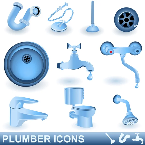 Plumber icons — Stock Vector