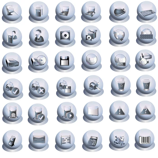 Computer icons set — Stock Vector