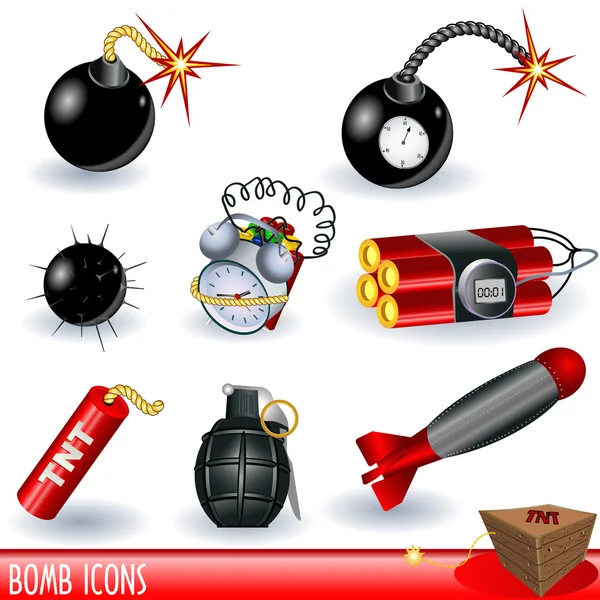 Icônes de bombe — Image vectorielle