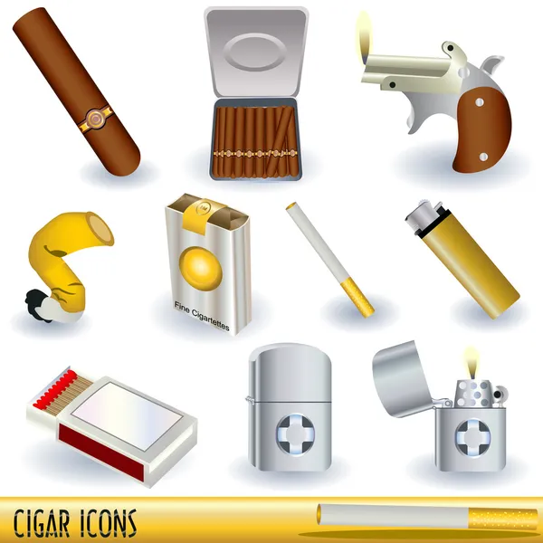 Iconos de cigarros — Vector de stock