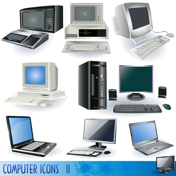 Иконки компьютеров 2 — стоковый вектор
