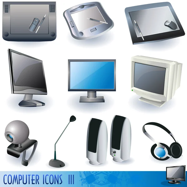 Ícones de computador 3 — Vetor de Stock