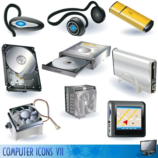 Iconos de ordenador 7 — Vector de stock