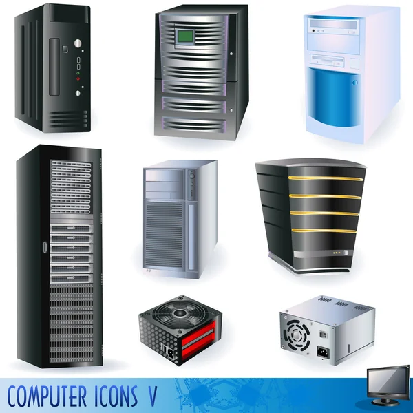 Icone del computer 5 Illustrazione Stock