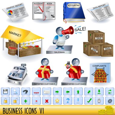 Business icons 6 clipart