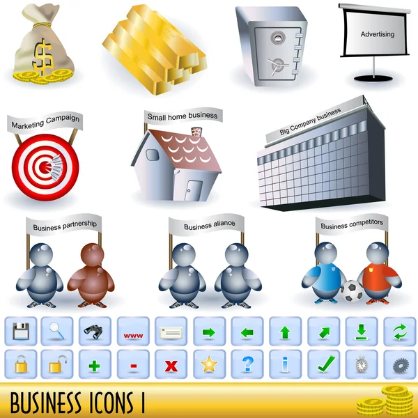 Iconos de negocio 1 — Vector de stock