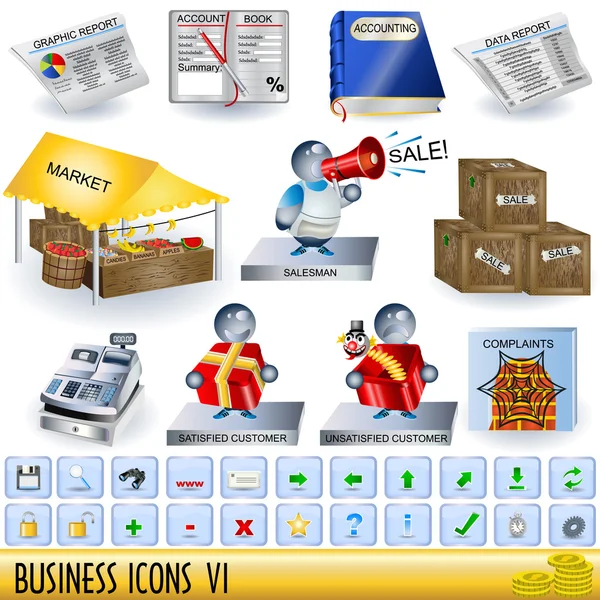 Ícones de negócios 6 — Vetor de Stock